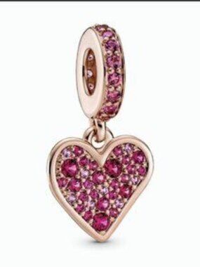 Pandora Pink Crystal Heart Bracelet Charm